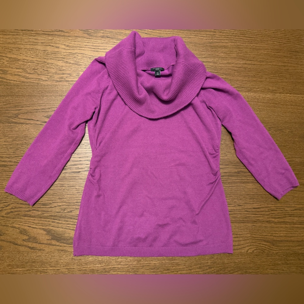 Ann Taylor Fuchsia Cowl Neck Sweater